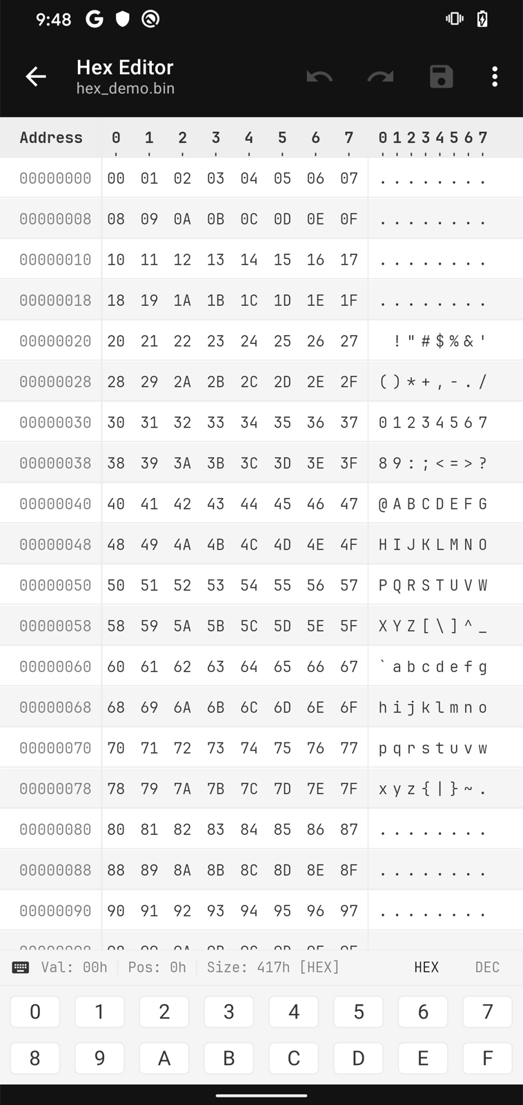 Hex editor